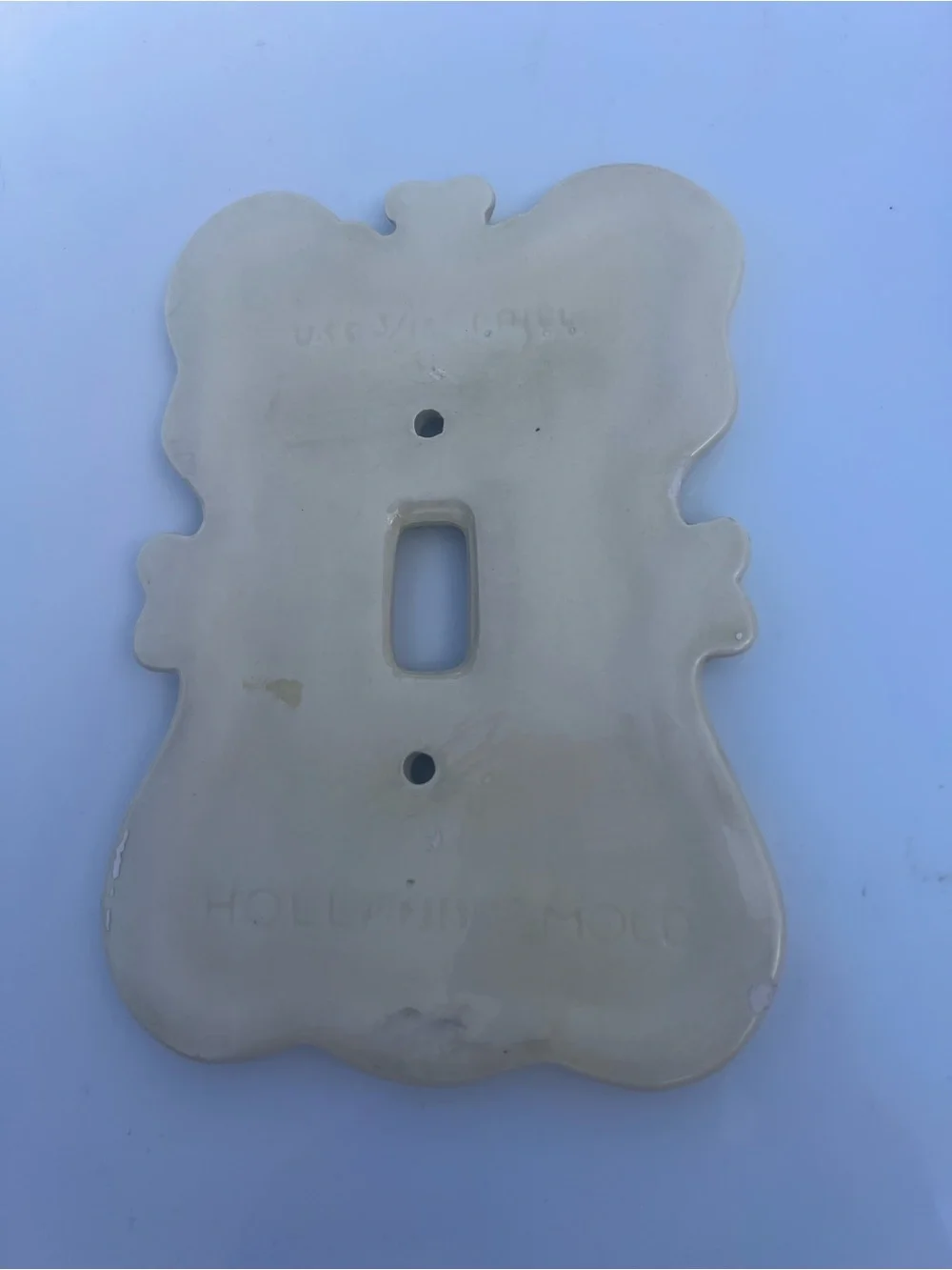 Holland Mold • Vintage Decorative Cream Floral Ceramic Light Switch Cover